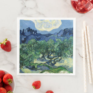 Van Gogh De olijfbomen landschapschildering Servet