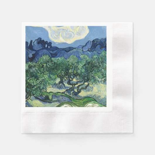 Van Gogh De olijfbomen landschapschildering Servet (Voorkant)