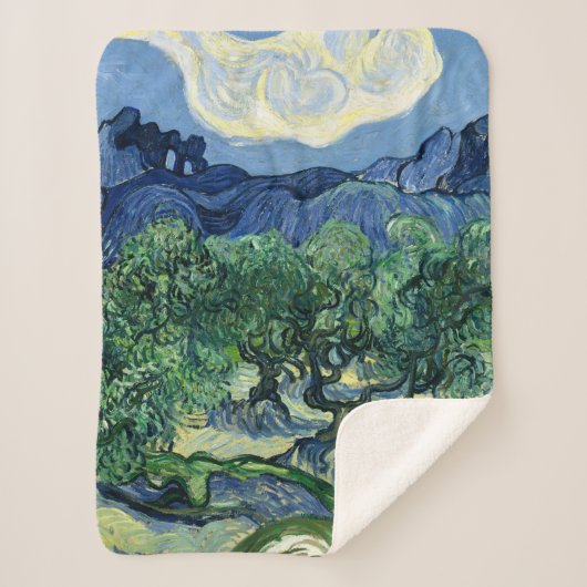 Van Gogh De olijfbomen landschapschildering Sherpa Deken (Voorkant)