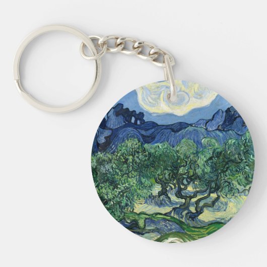 Van Gogh De olijfbomen landschapschildering Sleutelhanger (Voorkant)