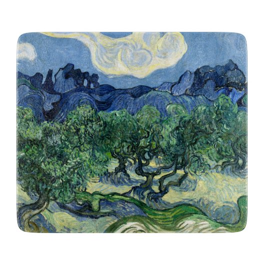 Van Gogh De olijfbomen landschapschildering Snijplank (Voorkant)