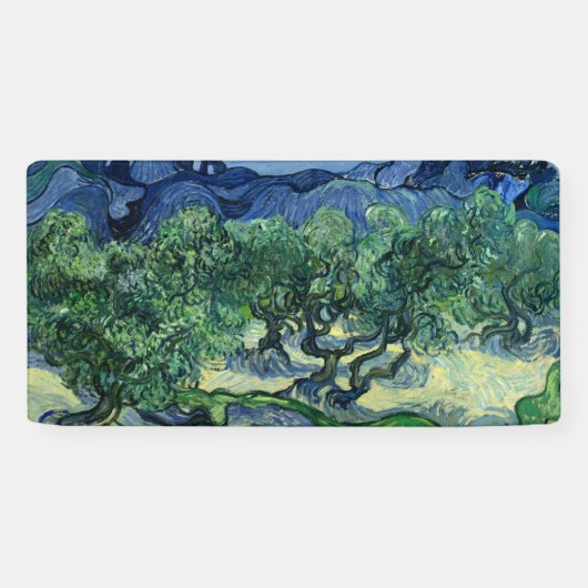 Van Gogh De olijfbomen landschapschildering Spandoek (Horizontaal)