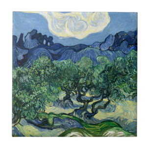 Van Gogh De olijfbomen landschapschildering Tegeltje