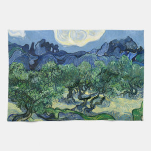 Van Gogh De olijfbomen landschapschildering Theedoek