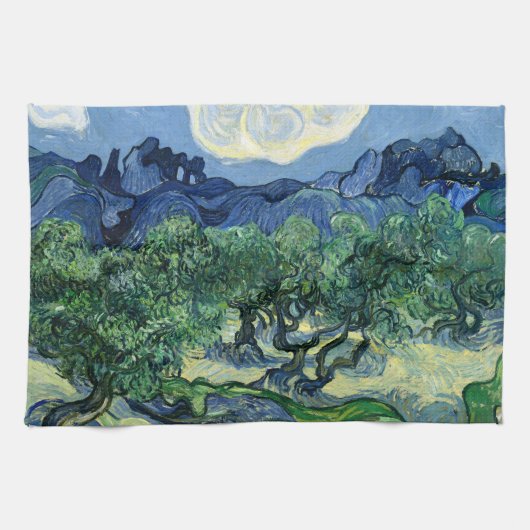 Van Gogh De olijfbomen landschapschildering Theedoek (Horizontaal)