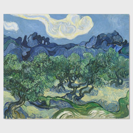 Van Gogh De olijfbomen Landschapsschilderij Cadeaupapier (Vlak)