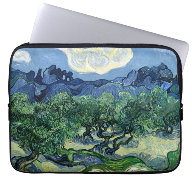 Van Gogh De olijfbomen Landschapsschilderij Laptop Sleeve (Voorkant)