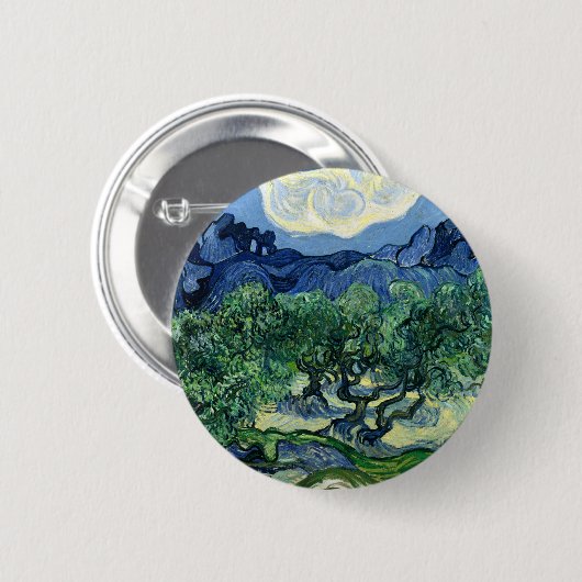 Van Gogh De olijfbomen Landschapsschilderij Ronde Button 5,7 Cm (Voorkant /achterkant)
