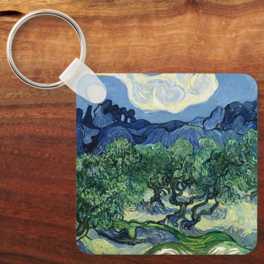 Van Gogh De olijfbomen Landschapsschilderij Sleutelhanger (Voorkant)