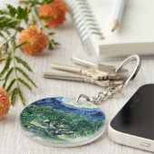 Van Gogh De olijfbomen Landschapsschilderij Sleutelhanger (Voorkant Rechts)