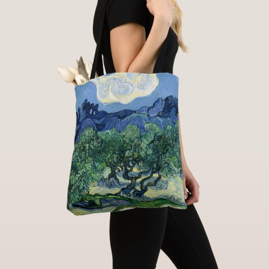 Van Gogh De olijfbomen Landschapsschilderij Tote Bag (Dichtbij)