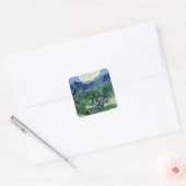 Van Gogh De olijfbomen Landschapsschilderij Vierkante Sticker (Envelop)