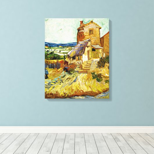 Van Gogh - De oude Mill Canvas Afdruk (Insitu (Houten vloer))