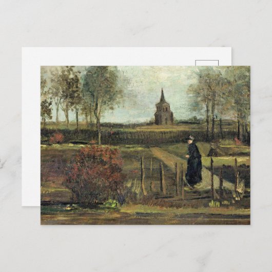 Van Gogh - De pastorie tuin in Nuenen Briefkaart (Voorkant / Achterkant)