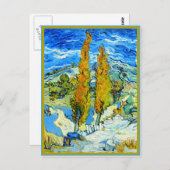 Van Gogh - De poplars in St.-Remy, meesterwerk Briefkaart (Voorkant / Achterkant)