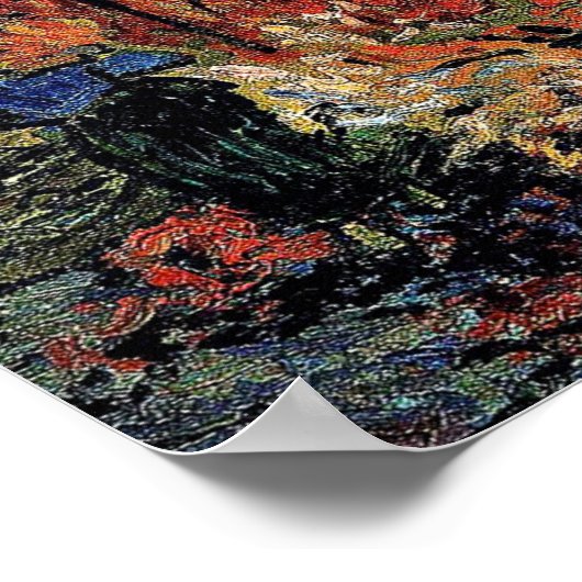 Van Gogh - de rode wijnwerf Poster (Hoek)