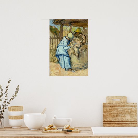 Van Gogh - De schapen scheerder (Naar Millet) Poster (Keuken)