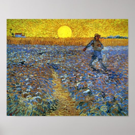 Van Gogh - de Sower (Sower met gestelde zon) Poster (Voorkant)