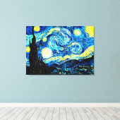 Van Gogh - De sterrenhemel Canvas Afdruk (Insitu (Houten vloer))