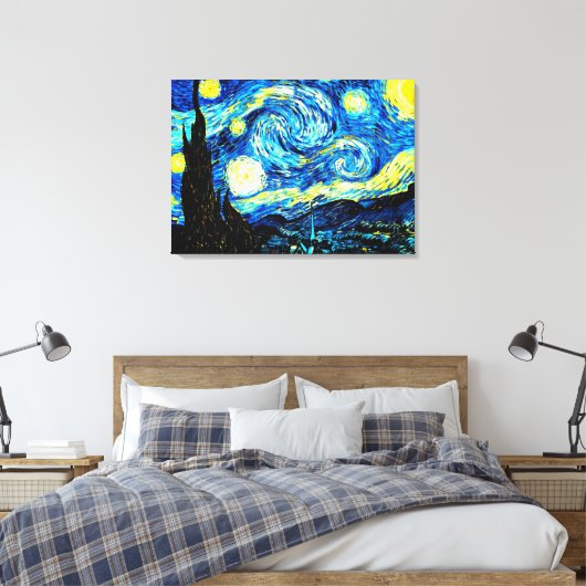 Van Gogh - De sterrenhemel Canvas Afdruk (Insitu (Slaapkamer))