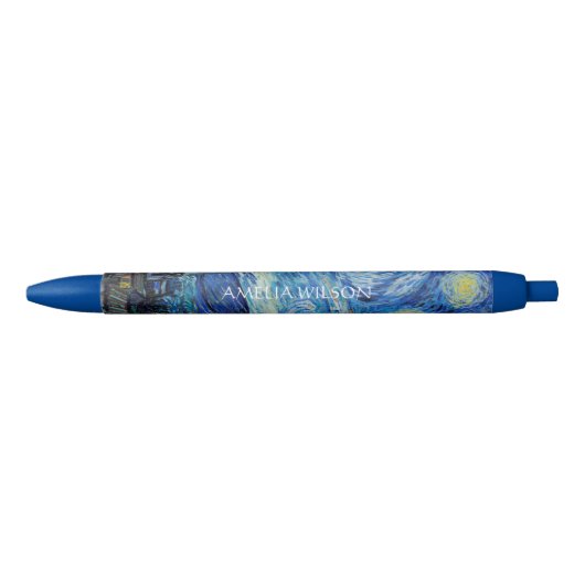 Van Gogh – De sterrenhemel – Eigen tekst Zwarte Inkt Pen (Voorkant)