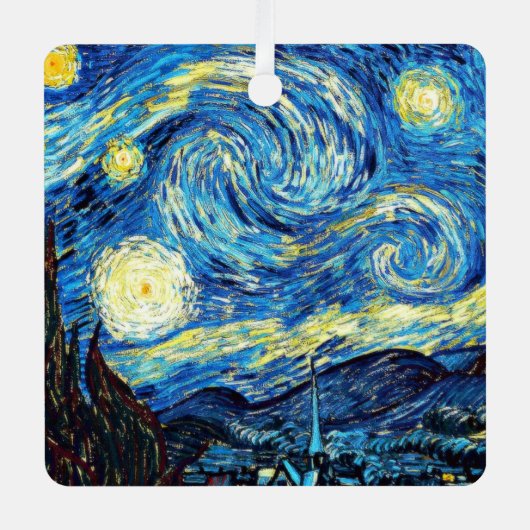 Van Gogh - De sterrenhemel Metalen Ornament (Voorkant)