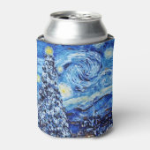 Van Gogh - De sterrenhemel - Witte Kerst Blikjeskoeler (Blikje Voorkant)