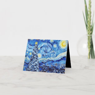 Van Gogh - De sterrenhemel - Witte kerstkaart Kaart