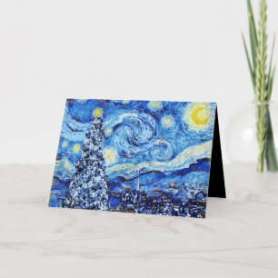 Van Gogh - De sterrenhemel - Witte kerstkaart Kaart