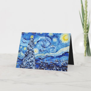 Van Gogh - De sterrenhemel - Witte kerstkaart Kaart