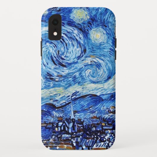 Van Gogh - De sterrenhemel - Witte Kerstmis Post Case-Mate iPhone Case (Achterkant)