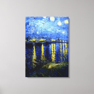 Van Gogh - De sterrennacht aan de Rhône 2020 Canvas Afdruk