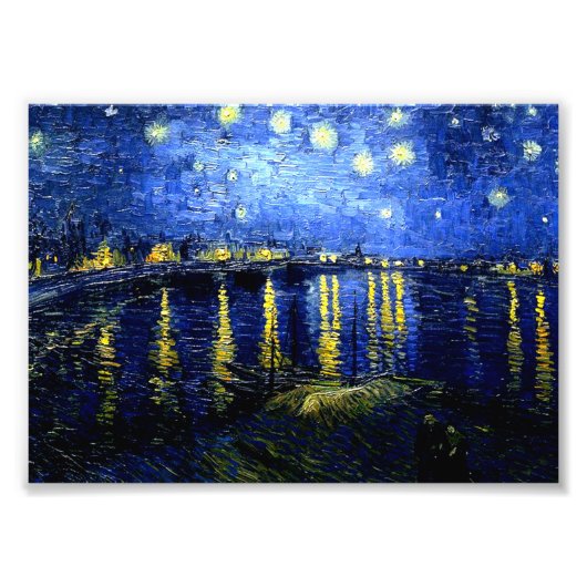 Van Gogh - De sterrennacht aan de Rhône, Foto Afdruk (Voorkant)