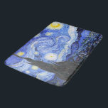 Van Gogh De Sterrennacht Badmat<br><div class="desc">Van Gogh schilderde in 1889 'De Sterrennacht' uit het geheugen, terwijl hij in Frankrijk in een asiel zat, waar hij zich aansloot voor depressie.De scène toont het uitzicht uit zijn slaapkamerraam. Op het schilderij staan de maan, Venus en veel sterren omringd door zwenken van geel en wit licht.Onderaan bevindt zich...</div>