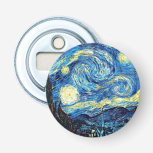 Van Gogh - De sterrennacht Button Flesopener