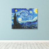 Van Gogh - De sterrennacht Canvas Afdruk (Insitu (Houten vloer))