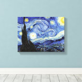 Van Gogh De Sterrennacht Canvas Afdruk (Insitu (Houten vloer))