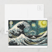 Van Gogh de Sterrennacht - Hokusai de Grote Golf Briefkaart (Voorkant / Achterkant)