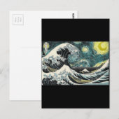 Van Gogh de Sterrennacht - Hokusai de Grote Golf Briefkaart (Voorkant / Achterkant)