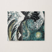 Van Gogh de Sterrennacht - Hokusai de Grote Golf Legpuzzel (Horizontaal)