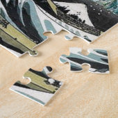 Van Gogh de Sterrennacht - Hokusai de Grote Golf Legpuzzel (Zijkant)