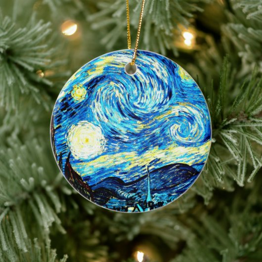 Van Gogh, De sterrennacht, Keramisch Ornament (Boom)