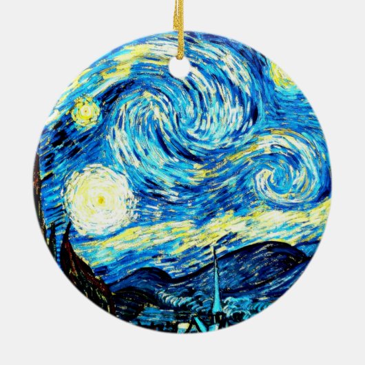 Van Gogh, De sterrennacht, Keramisch Ornament (Achterkant)