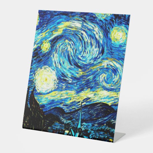 Van Gogh, De sterrennacht Reclamebord Met Voetstuk (Voorkant)