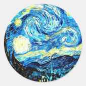 Van Gogh, De sterrennacht, Ronde Sticker (Voorkant)