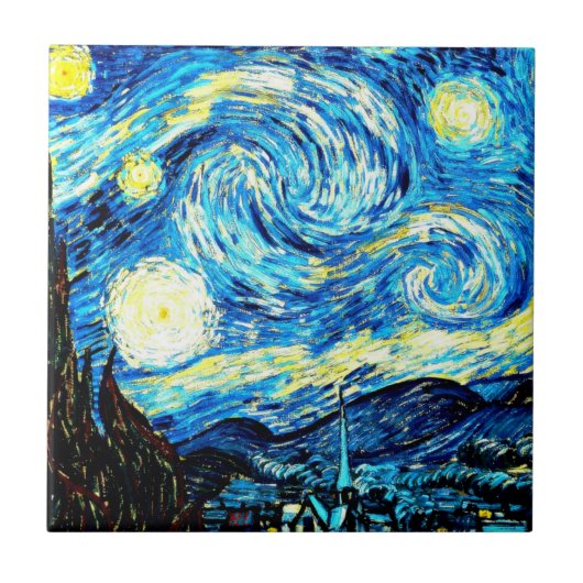 Van Gogh: De Sterrennacht Tegeltje (Voorkant)