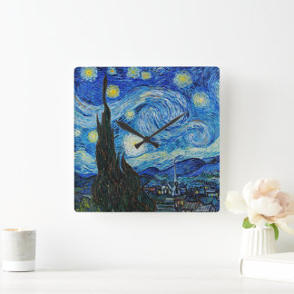 Van Gogh De Sterrennacht Vierkante Acryl Wand Klok