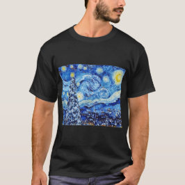Van Gogh - de Sterrennacht - witte kerst T-shirt