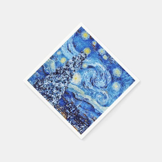 Van Gogh - De Sterrennacht - Witte Kerstmis Napk Servet (Hoek)