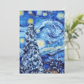 Van Gogh - de Sterrennacht - Witte Kerstmis T-Sh Kaart (Staand voorkant)